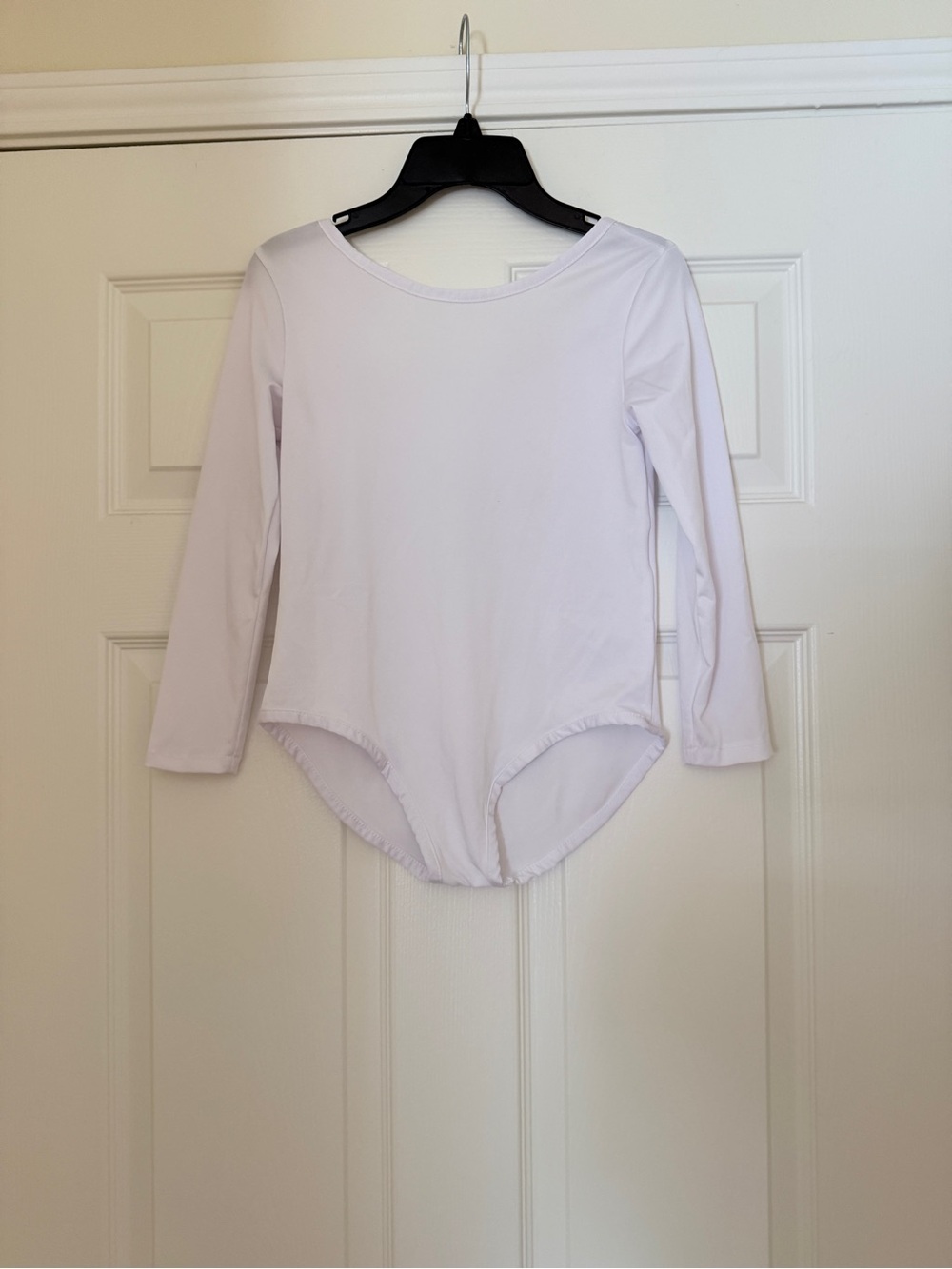 White Long Sleeve Leotard Bodysuit - Size 10